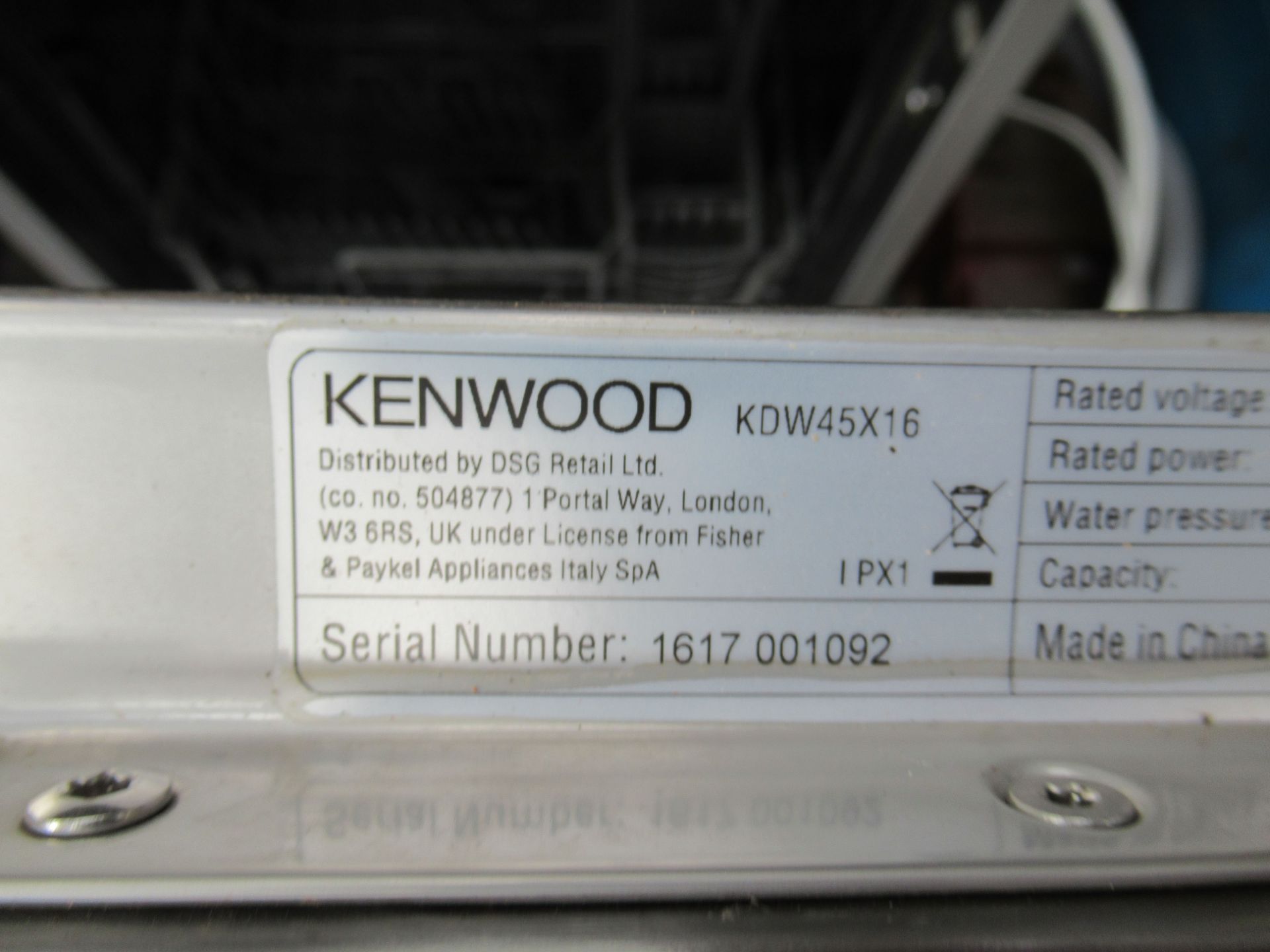Kenwood KDW45X16 Slimline Dishwasher - Image 3 of 4
