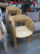 9x Wooden Stackable Chairs