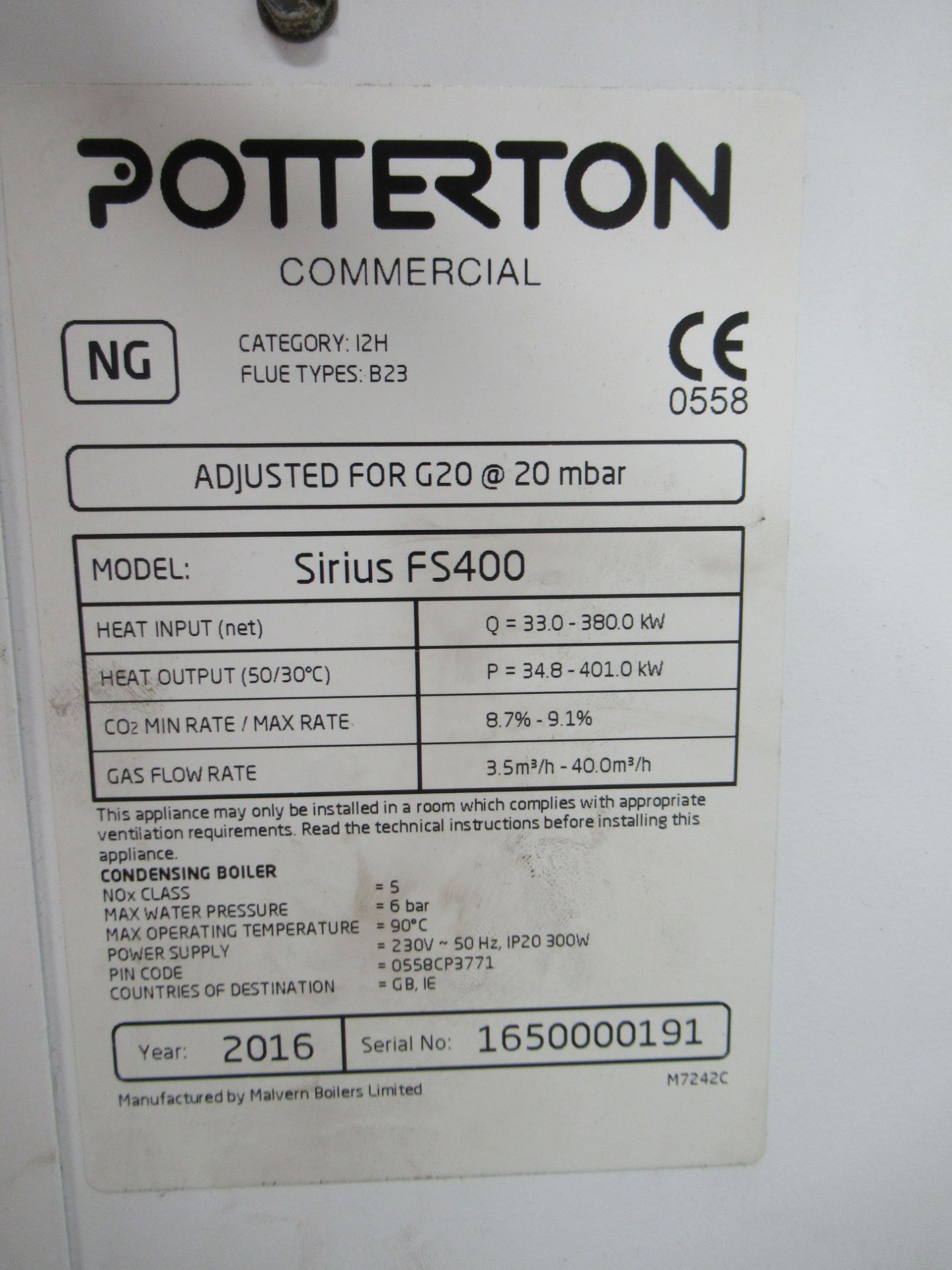 Potterton Sirius FS400 Floor Standing Condensing Boiler - Image 4 of 4