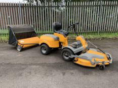 Stiga Combi Park Plus Ride-On Mower with 100 Combi 3 Deck and a 42" Grass & Leaf Collector.