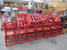 Qty of Red Wooden Chairs