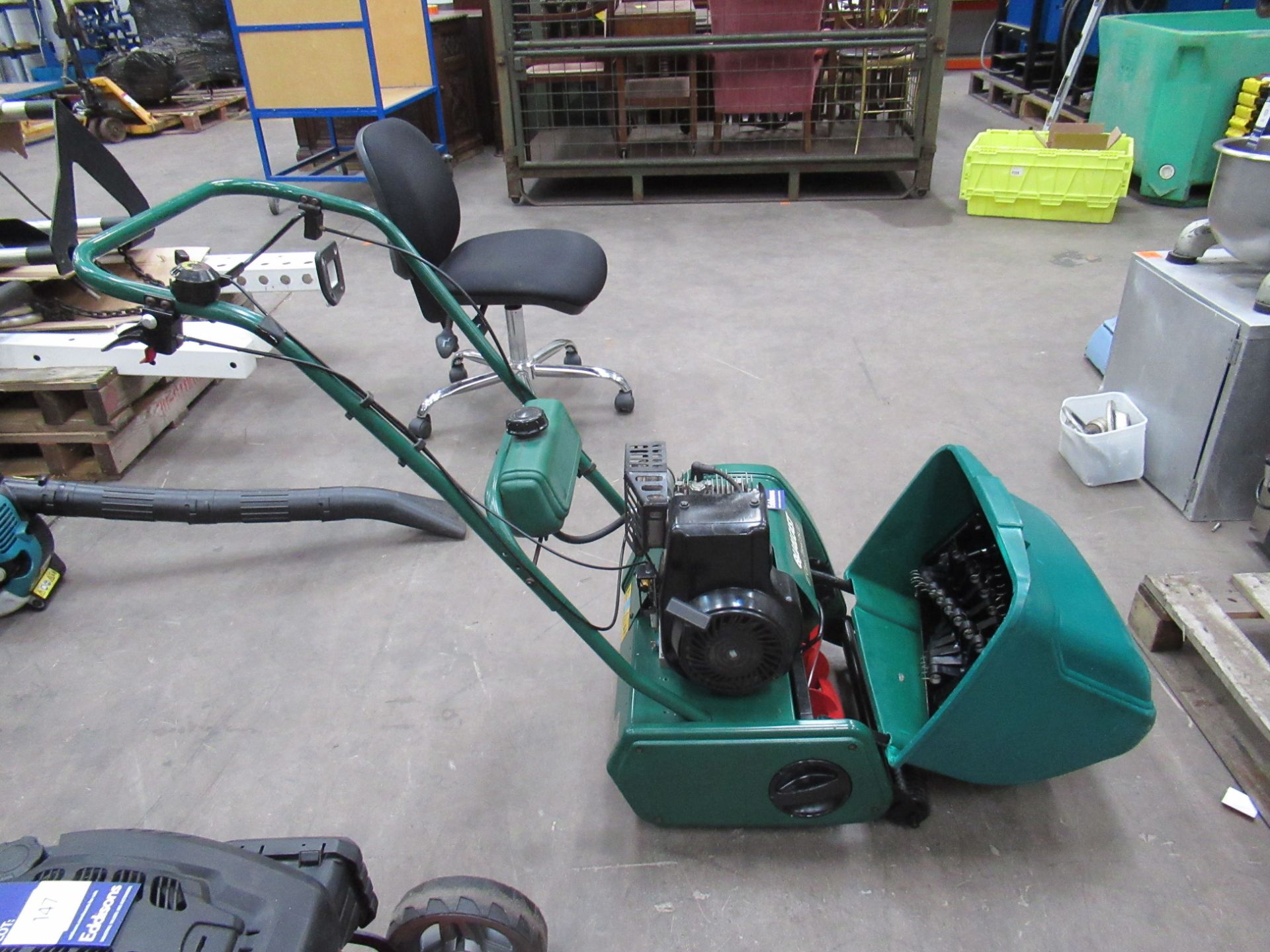 Qualcast 14" Petrol Cylinder Mower with Scarifier Cassette