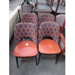 4x Leather Effect and Upholstered Back Dining Chairs