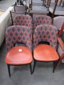 4x Leather Effect and Upholstered Back Dining Chairs