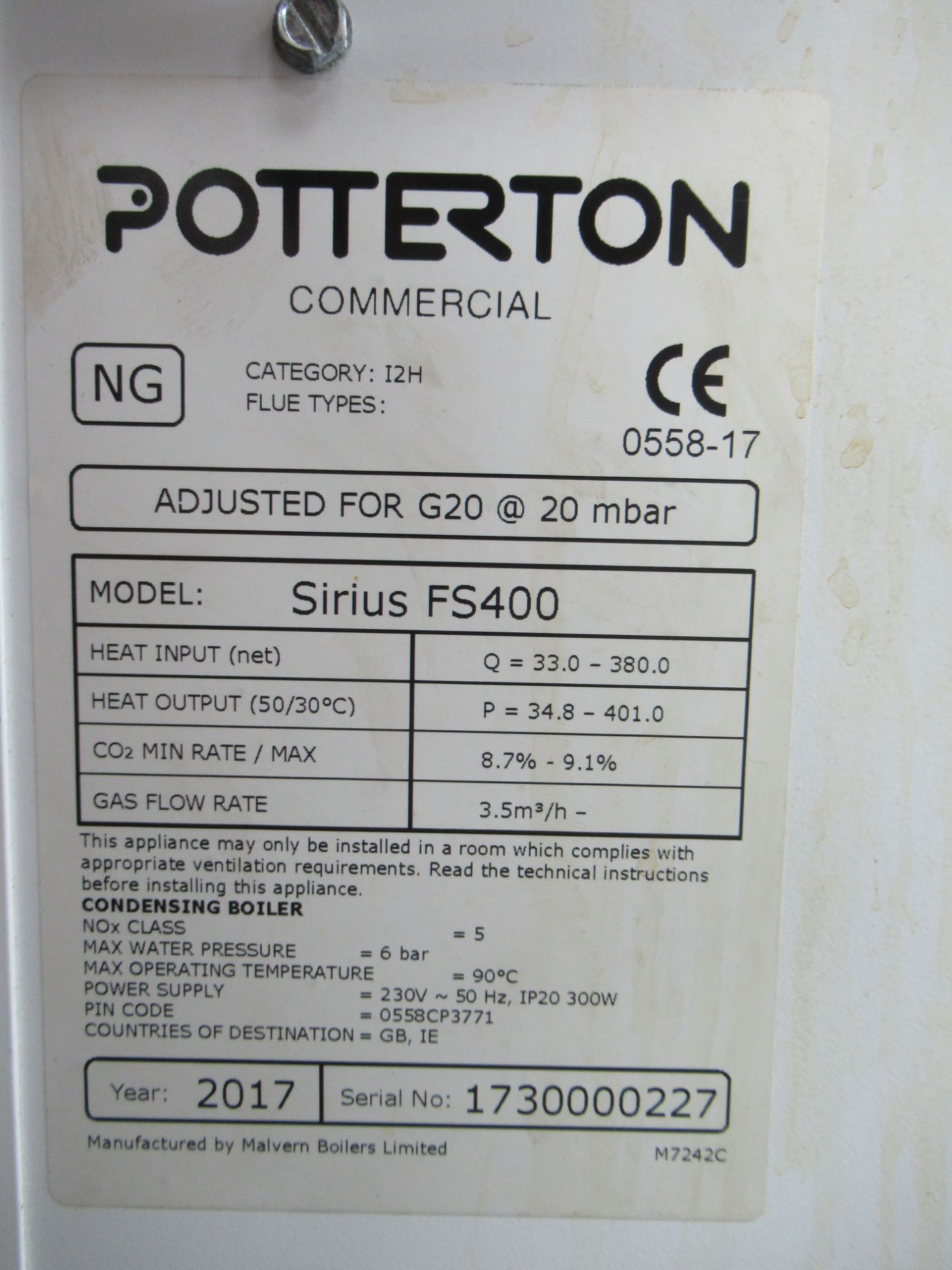 Potterton Sirius FS400 Floor Standing Condensing Boiler - Image 2 of 4