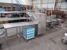 Winterhalter Commercial Dishwasher with Sink unit, Collection Table and Tray Storage Unit