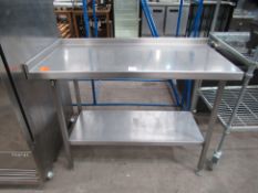 Stainless Steel Two Tier Prep Table with splashback