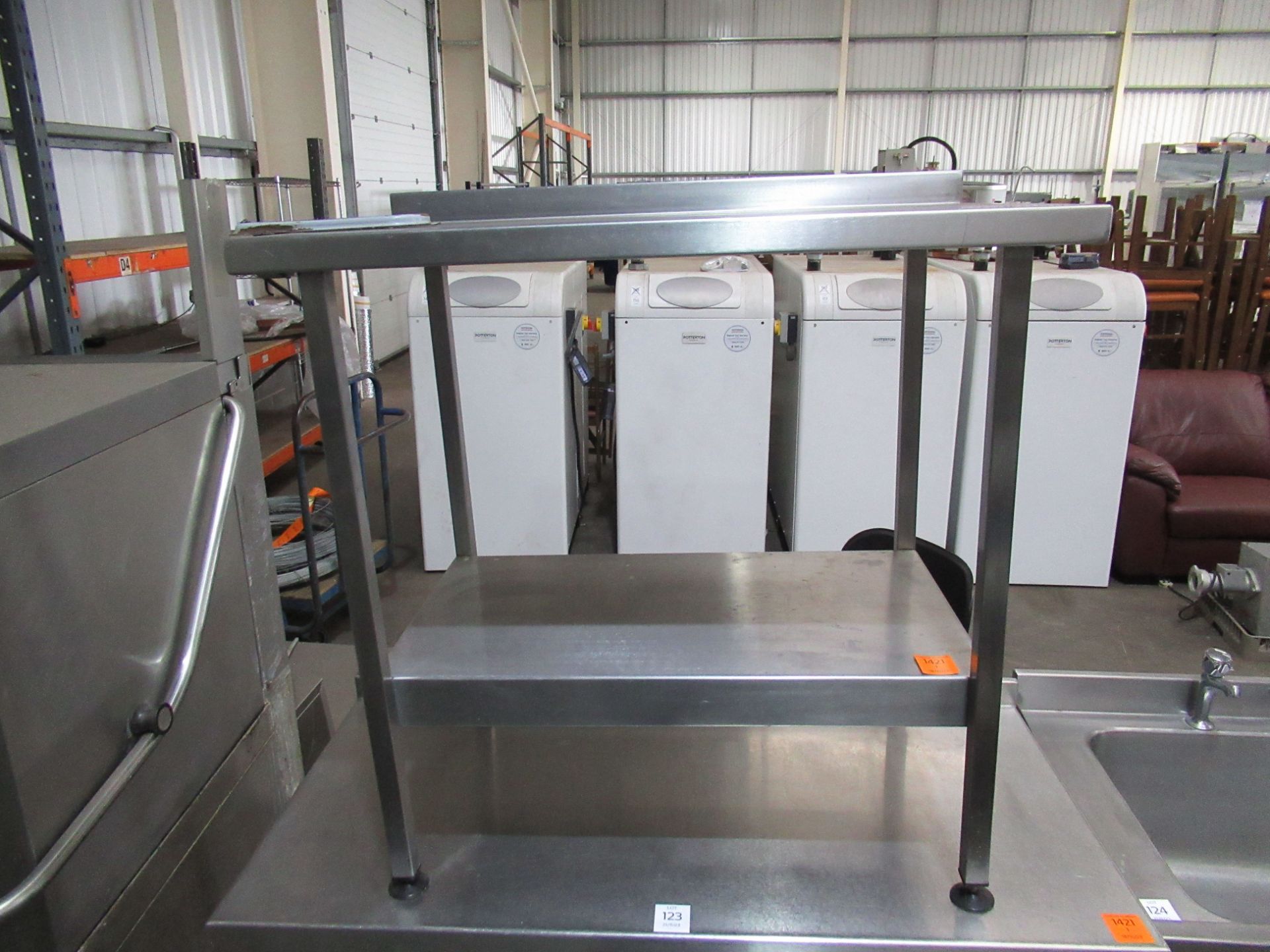 2x Stainless Steel Two Tier Prep Tables with Splashback - Image 3 of 4