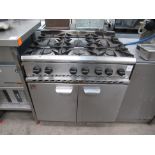 Parry Stainless Steel Gas Powered 6 Hob Two Door Mobile Cooker