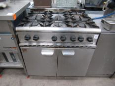 Parry Stainless Steel Gas Powered 6 Hob Two Door Mobile Cooker