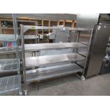 Mobile Bartlett B-line Stainless Steel Shelf Unit