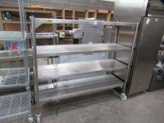 Mobile Bartlett B-line Stainless Steel Shelf Unit