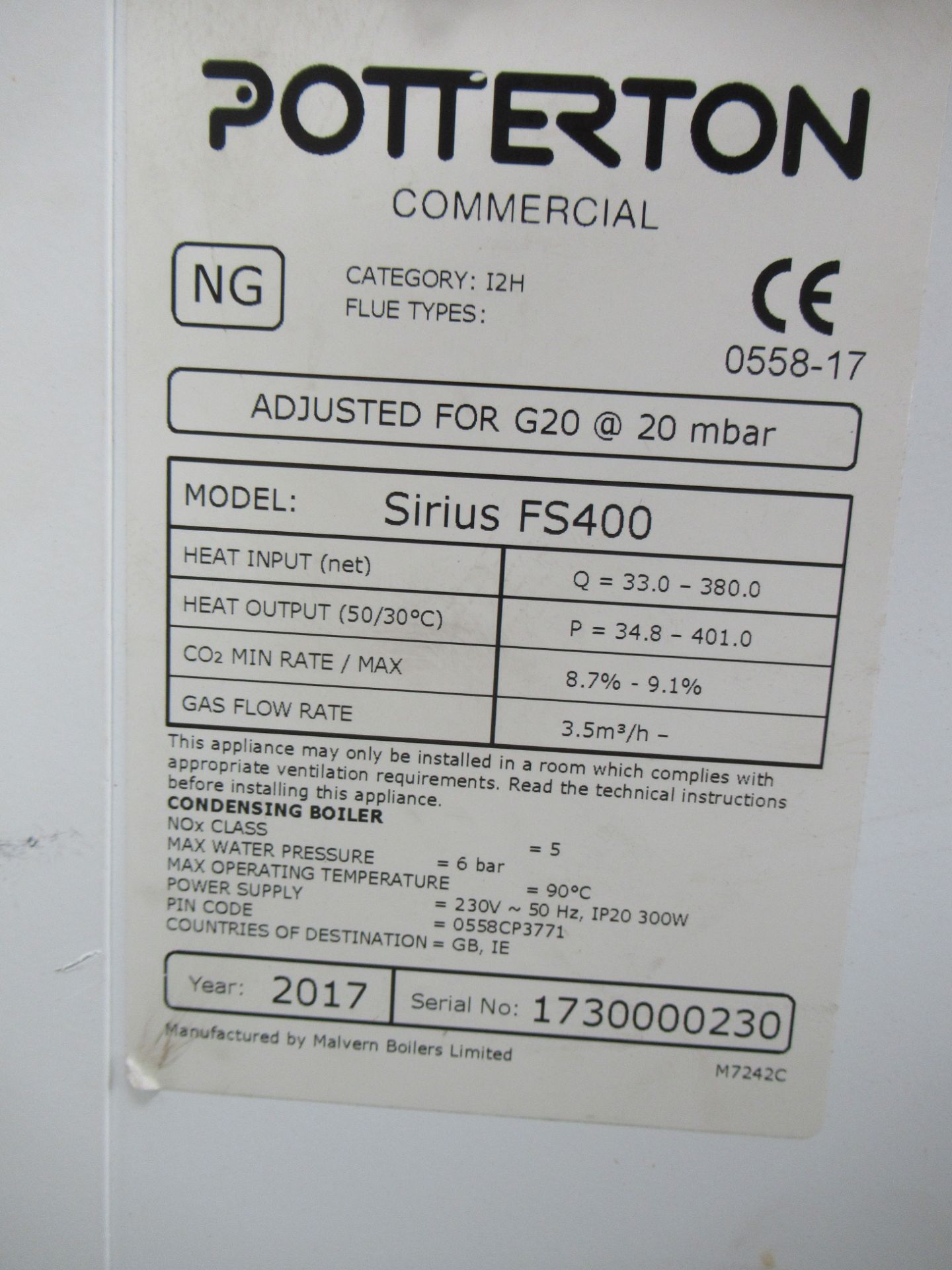 Potterton Sirius FS400 Floor Standing Condensing Boiler - Image 2 of 3