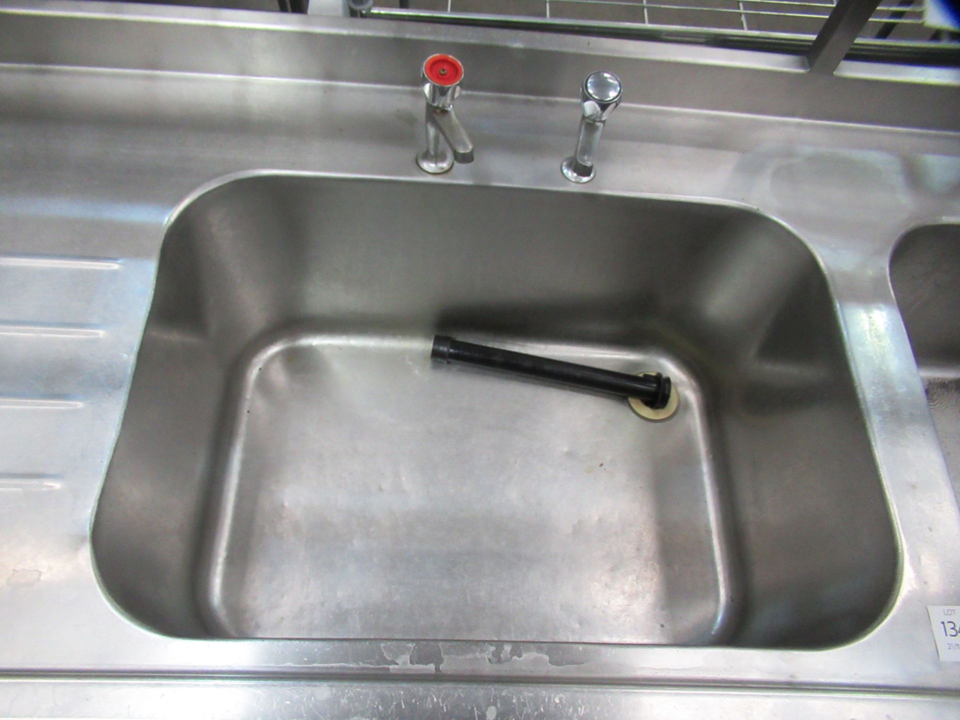 Large Stainless Steel Double Basin Sink Unit With Welded Rack & Under Tier - Image 3 of 4