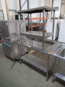 2x Stainless Steel Two Tier Prep Tables with Splashback