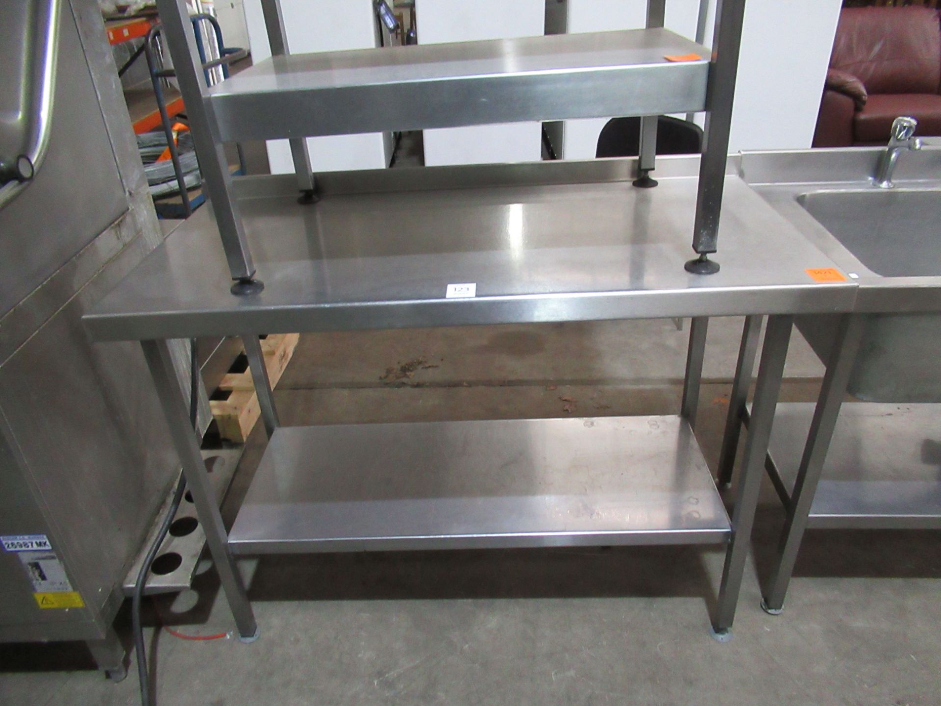 2x Stainless Steel Two Tier Prep Tables with Splashback - Image 2 of 4