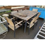 Metal Framed Garden Table with 8x Matching Chairs