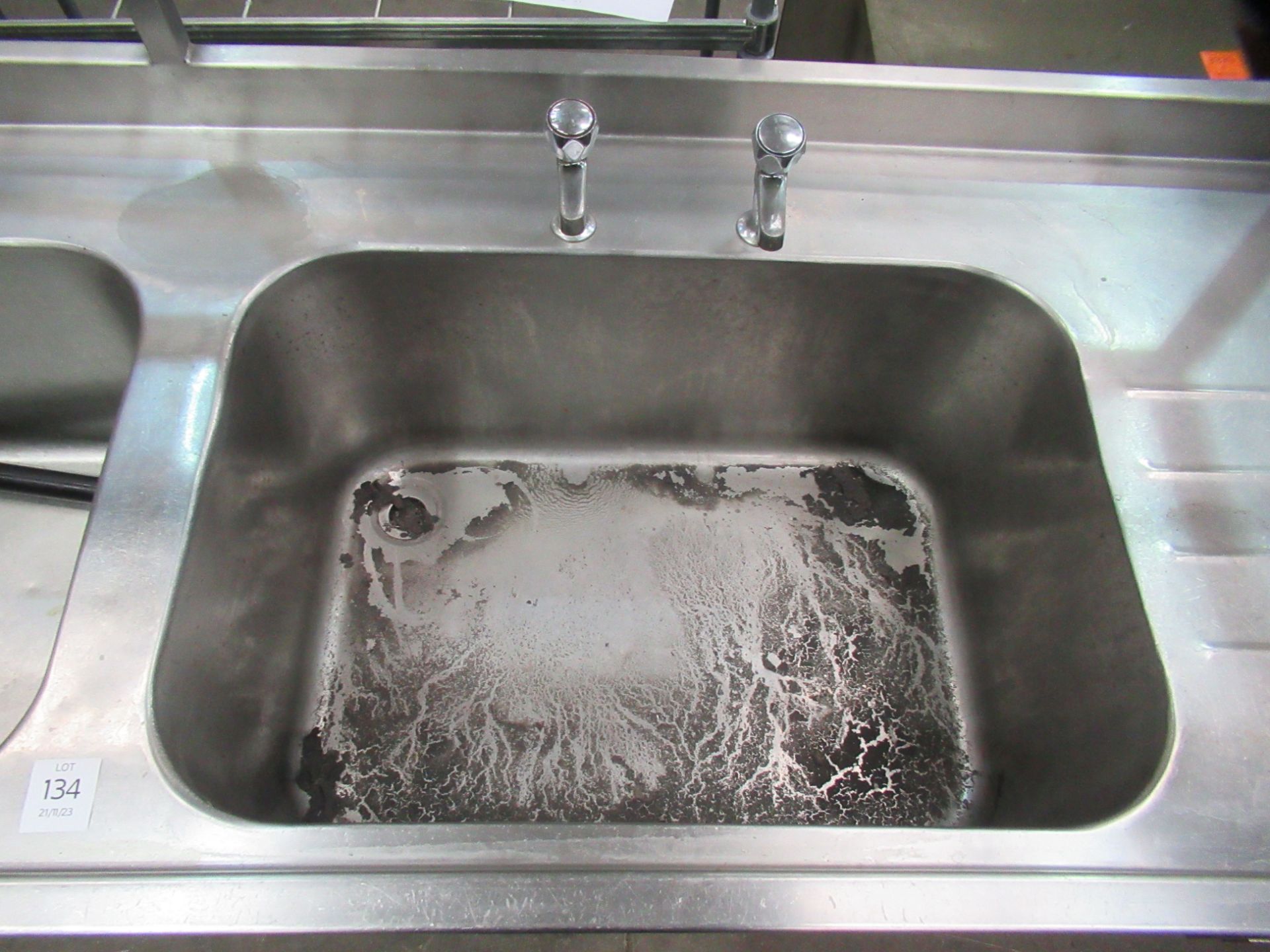 Large Stainless Steel Double Basin Sink Unit With Welded Rack & Under Tier - Image 4 of 4