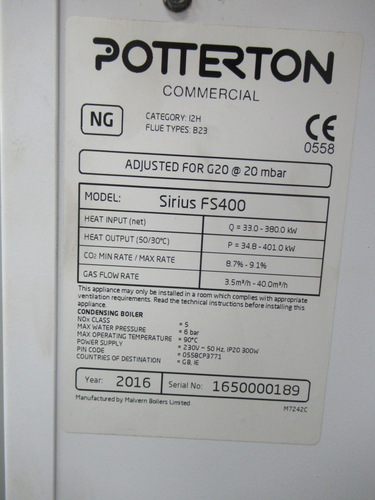 Potterton Sirius FS400 Floor Standing Condensing Boiler - Image 2 of 4