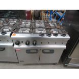 Lincat Stainless Steel Commercial Catering Gas Powered 6 Hob Cooker/Oven on Castors