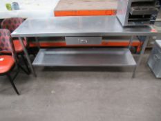 Stainless Steel Two Tier Prep Table with Single Shelf