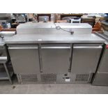 King Refrigeration Stainless Steel Three Door Preparation Cabinet