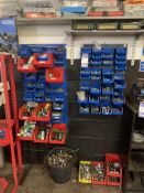 Qty of Fixings and Fastenings and Parts Bins & Racks