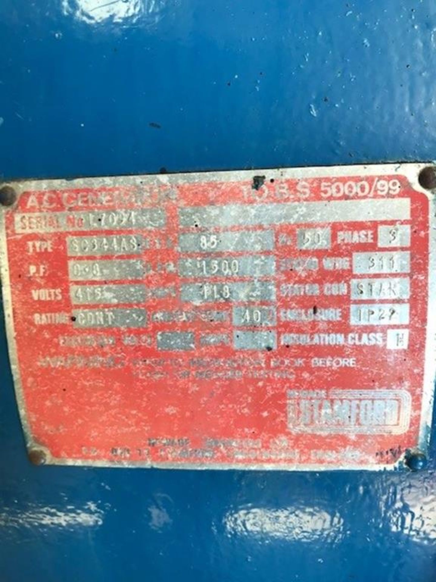 Diesel Generator: Perkins 85Kva 4129 Hours - Image 7 of 8