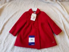 Mayoral Red Formal Dress Coat, Age 18 months, RRP