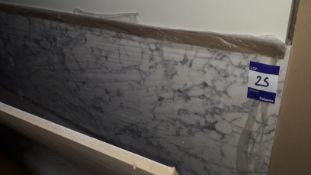 2 x Zenith White & Grey Marble Worktop Slabs, 3,050 x 650 x 12mm