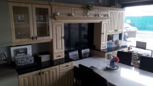 Beech Wood Farmhouse Display Kitchen with 6 x storage units and 2 drawers under, double glazed