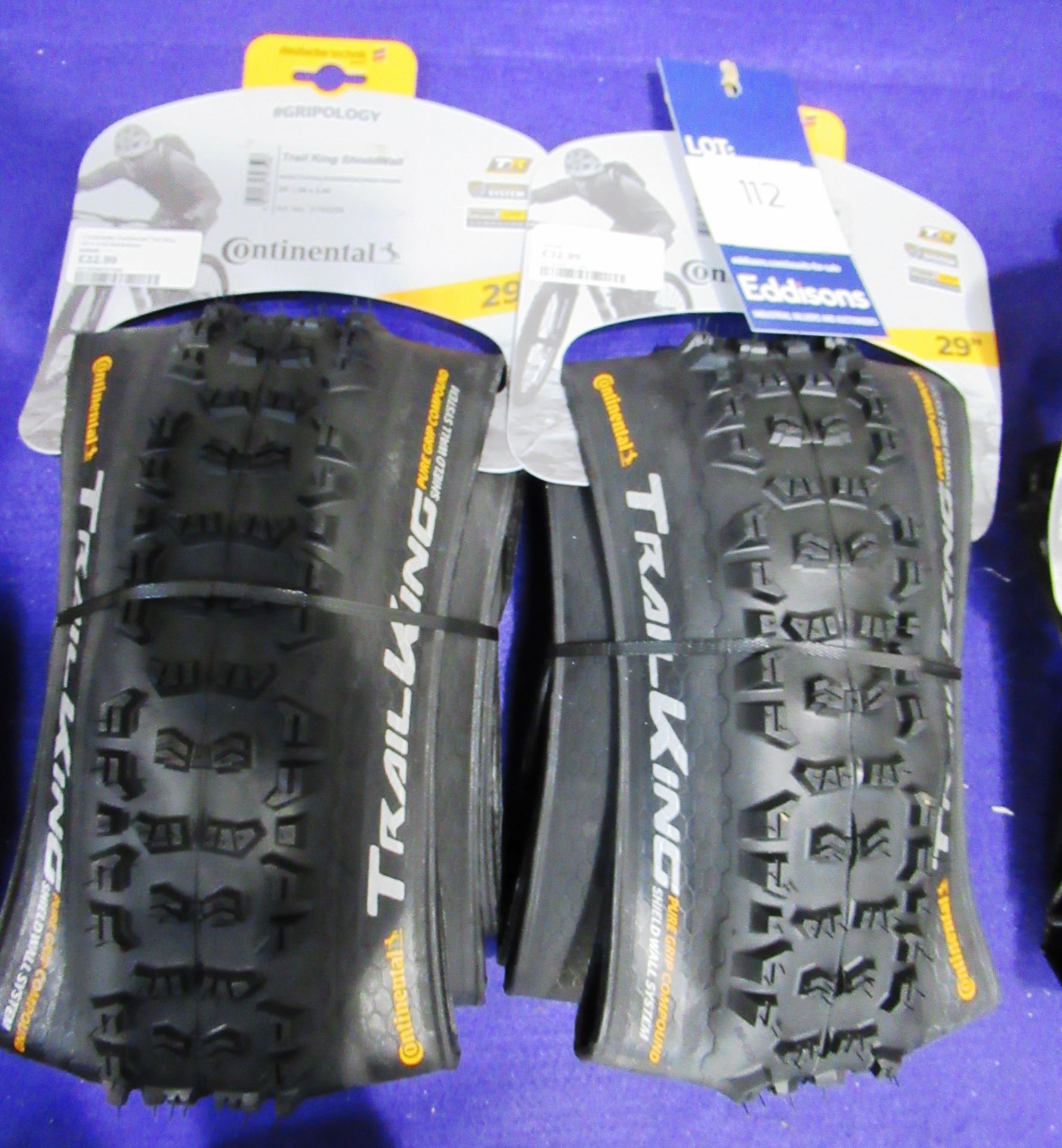 2x Continental Trail King Shield Wall, 29x2.40 Black/Black Bicycle Tyres. Total RRP £65.98