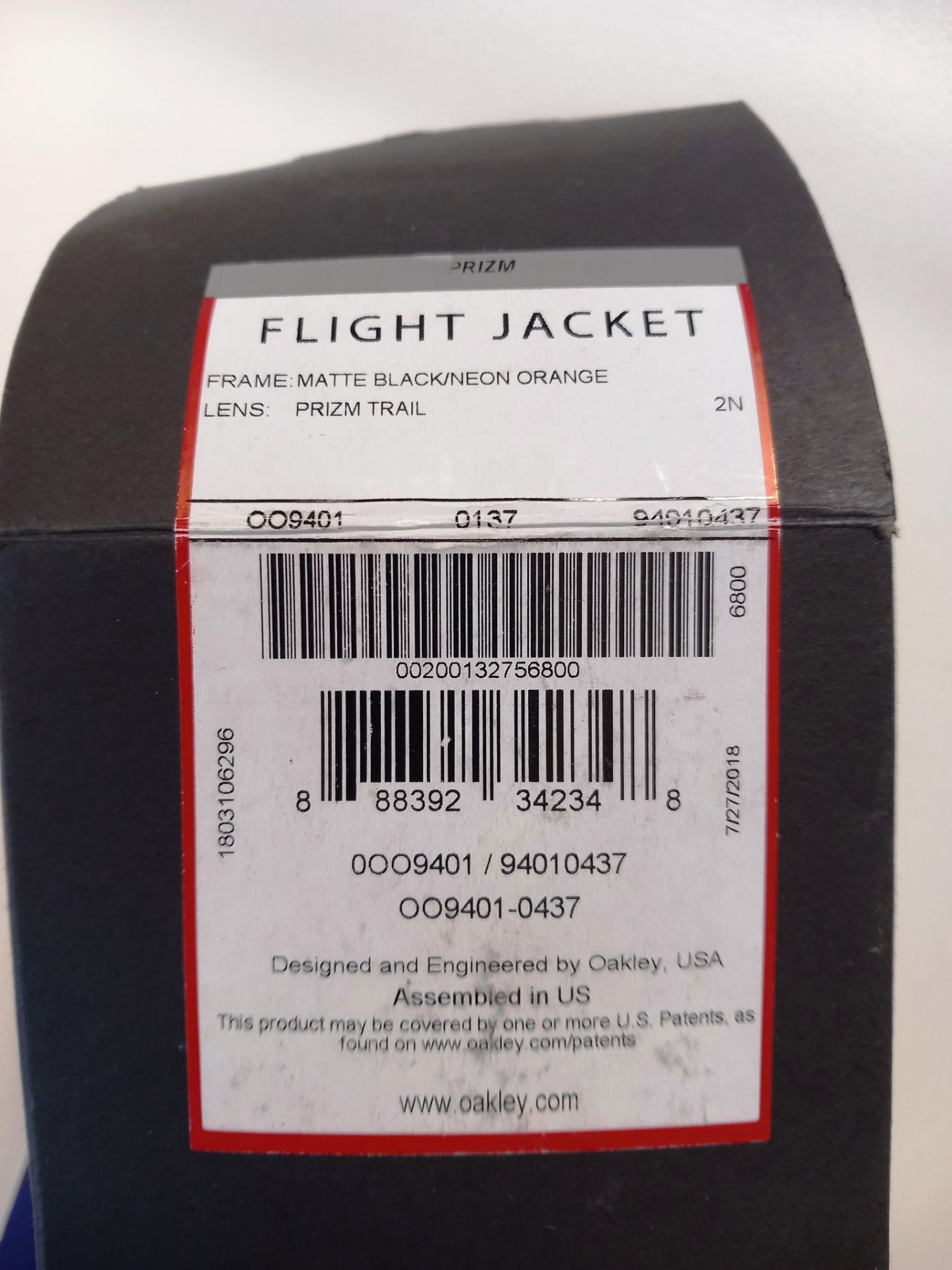 Oakley Flight Jacket Matte Black/ Neon Orange Fram - Image 3 of 3