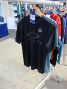 3 x Oakley T-Shirts (XS) 1 x Black, 1 x Charcoal, 1 x Blue Coral RRP £25 Each