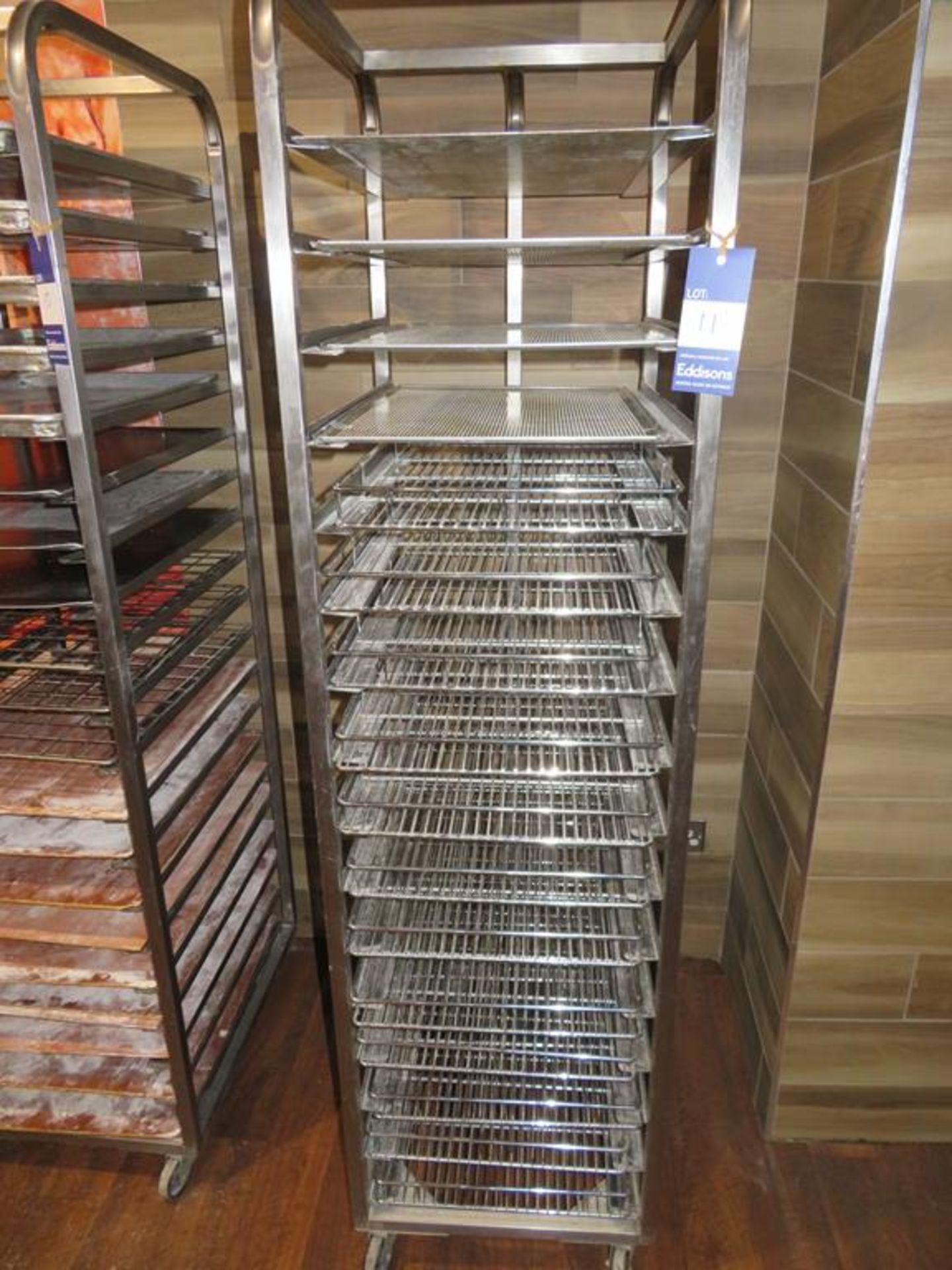 Bakers Rack - 16 Tray 600 x 400mm and a qty of Wire Baskets and Perforated Trays