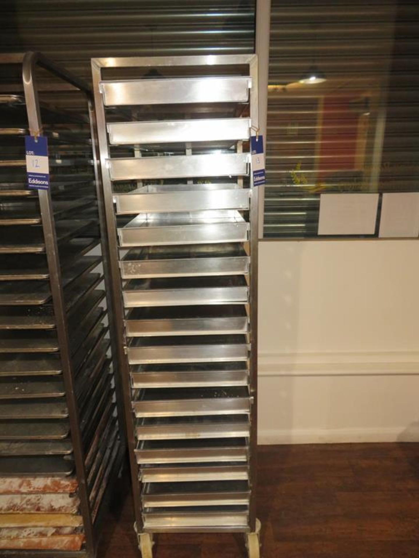 Bakers Rack - 16 Tray 600 x 400mm and 16 x Deep Aluminium Trays with Lift Out Fronts