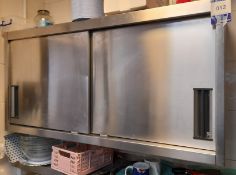 Stainless steel wall mounted cupboard (Approx. 1200 x 600) (Purchaser to remove)