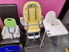 3 x Assorted children’s high chairs