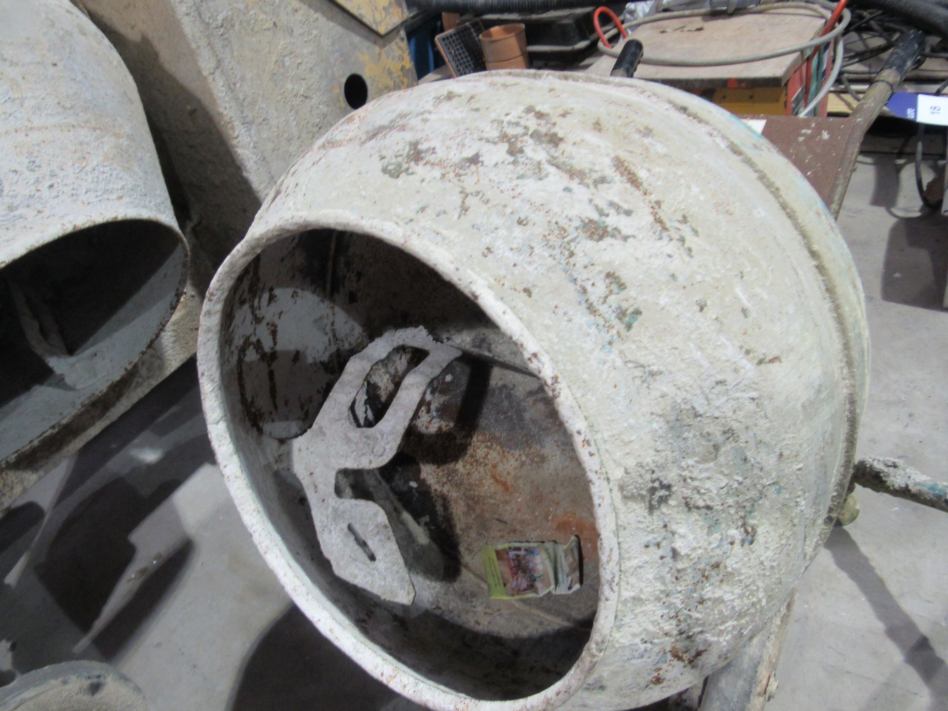 Unbadged 110v cement mixer with stand - Image 3 of 6