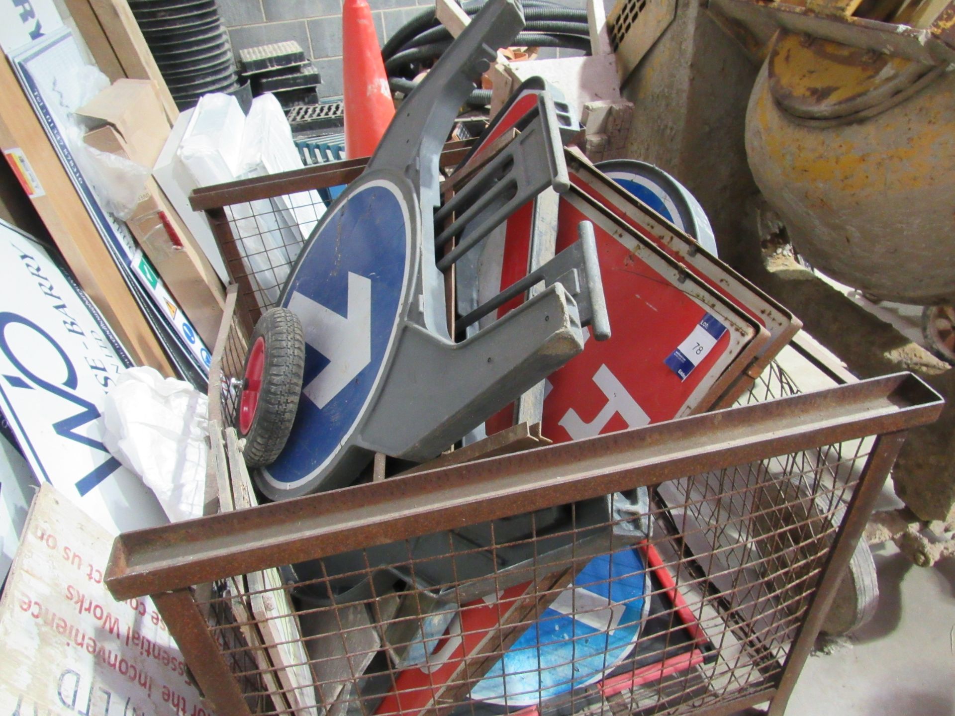 Steel stillage with quantity of road signs and qua - Image 2 of 2