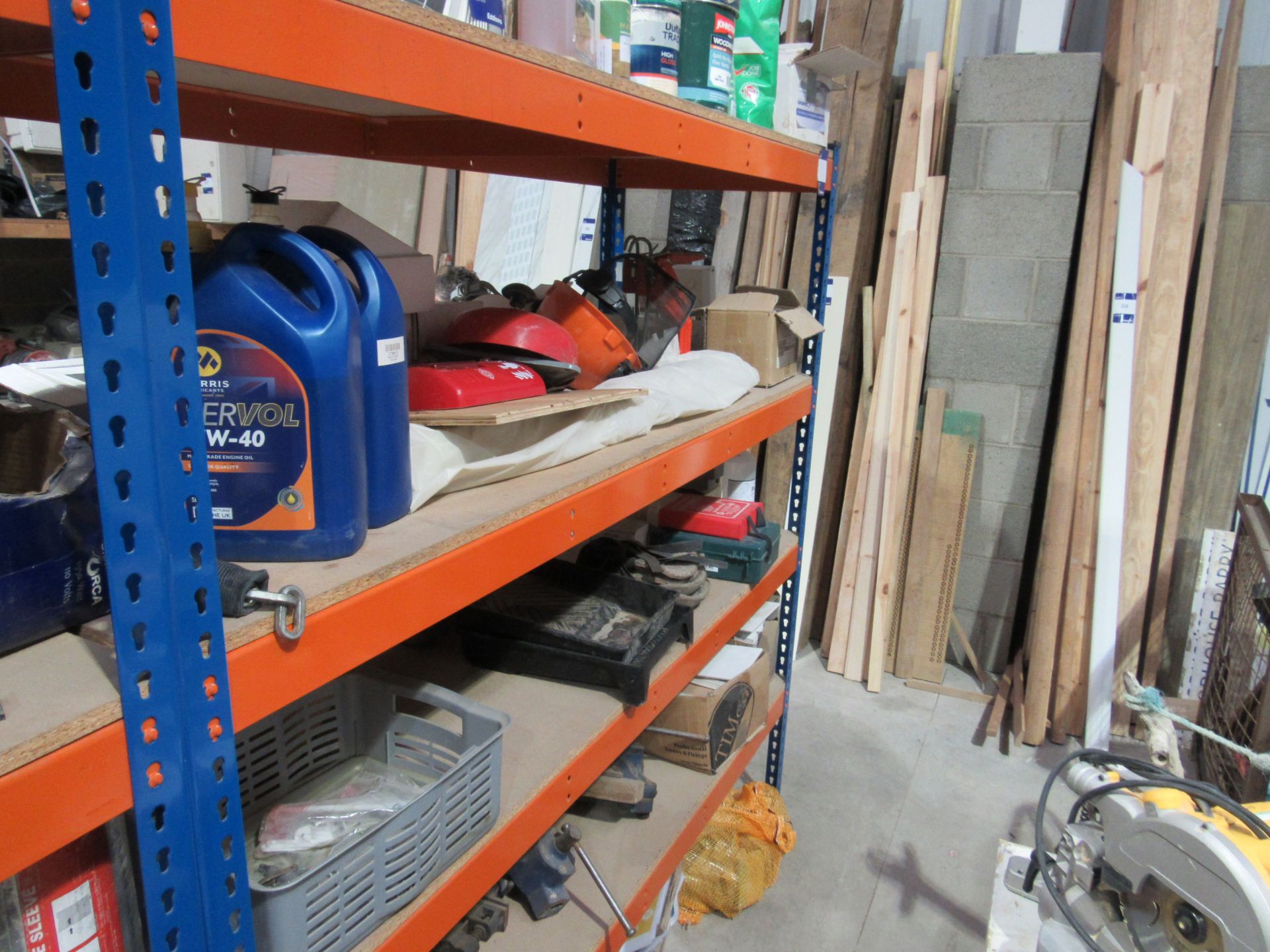 Rack and contents to include paints, grout etc. - Image 2 of 3