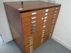 2 veneered multi drawer plan chests