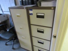 2 x 2 tone metal 4 drawer filing cabinets