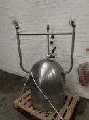 Mobile Round Bottomed Stainless Steel Vessel 800mm dia x 1000