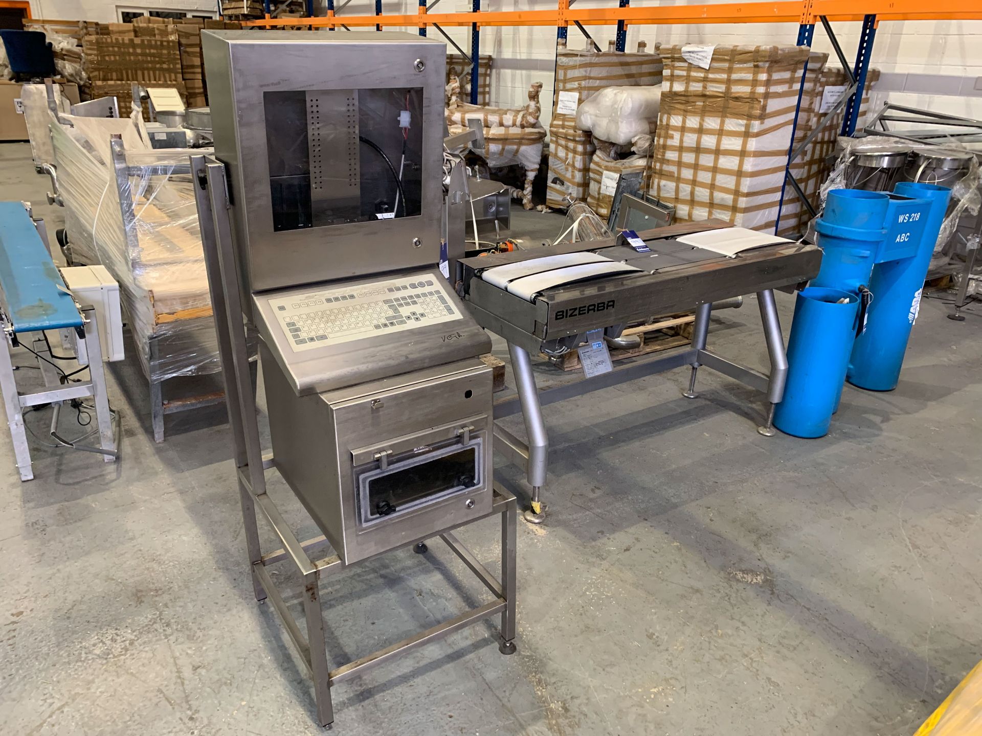 Bizerba Checkweigher Conveyor (no read out) and A Stainless Steel Control Cabinet
