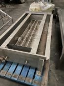 Stainless Steel Waterbath 2100 x 1200 x500mm and 2 x Stainless Steel Chutes 2200 x 350 x700mm high a