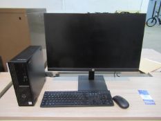 Computer workstation comprising of Dell OptiPlex 7080 PC, HP 27" monitor, wireless keyboard and mous