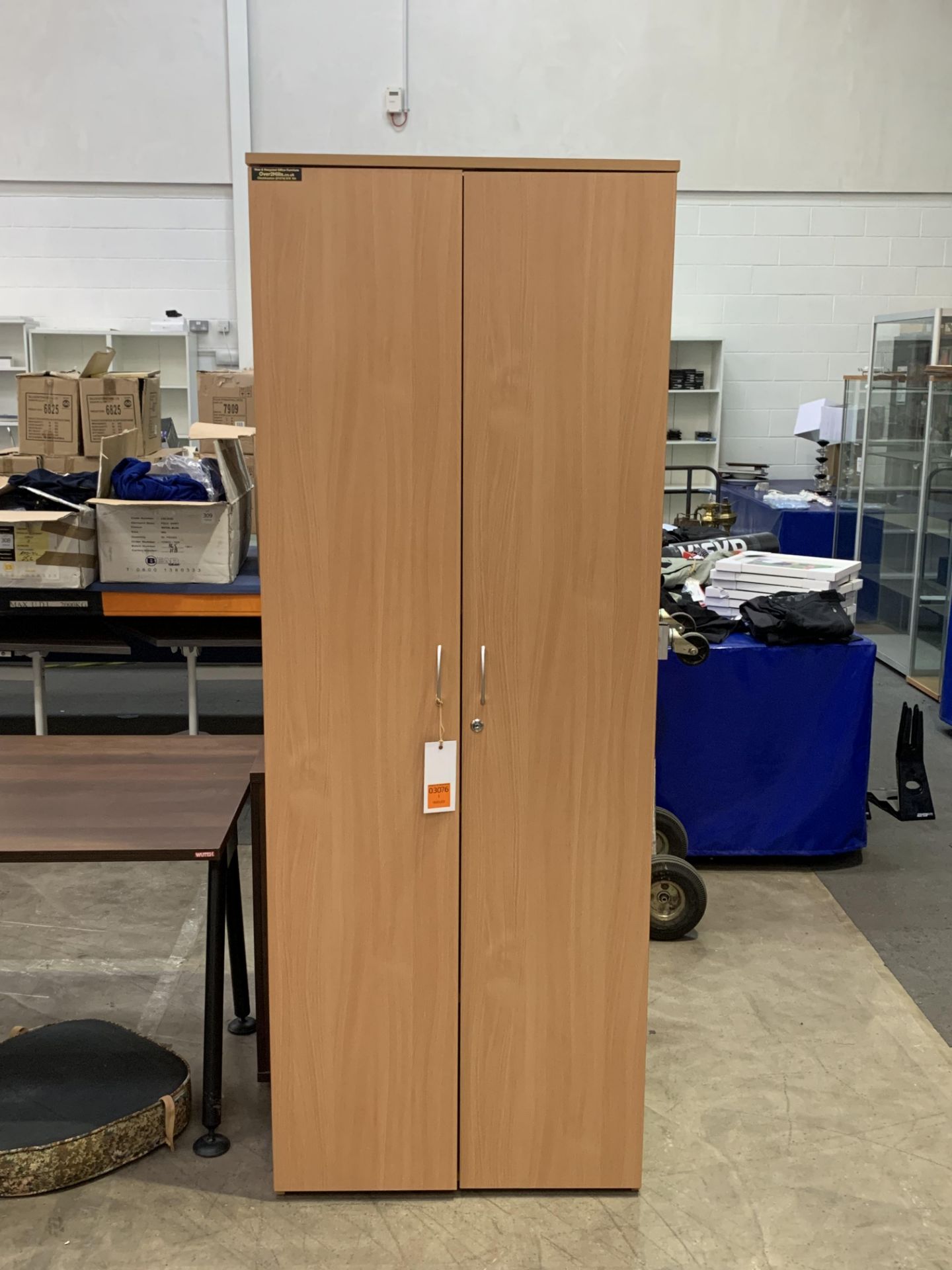 Two Tall Door Light Wood Effect Office Cabinets (H2020mm x W740mm x D420mm) - Image 2 of 3