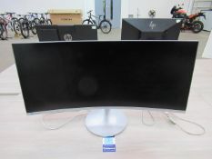 Samsung 34" LC345791WTU curved monitor with power cable