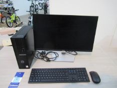Dell workstation comprising of OptiPlex 7080 PC, 24" monitor, wireless keyboard and mouse (with dong